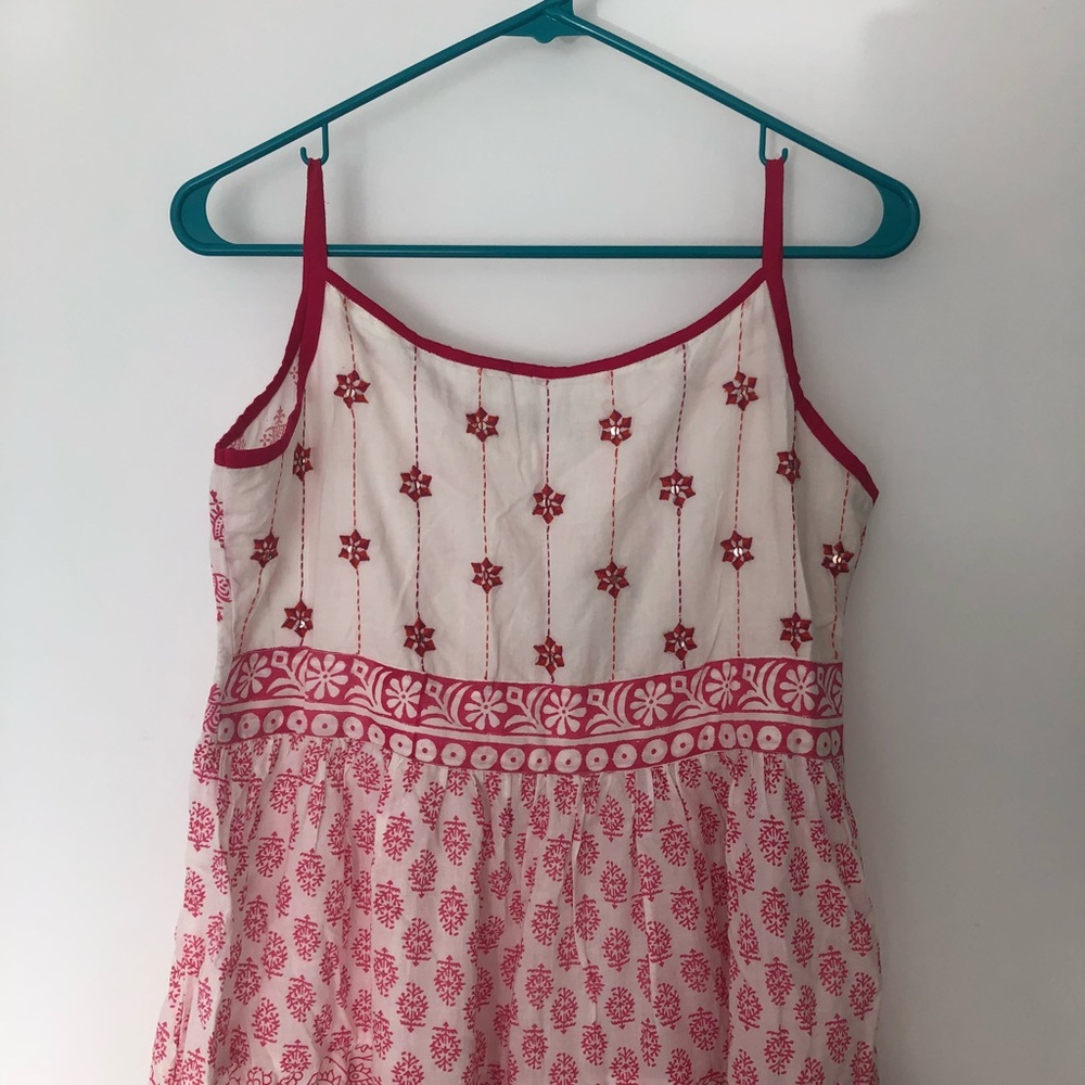 Pink + white cotton madi dress